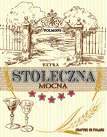 Etykieta naklejka na butelkę Stołeczna Mocna retro 10x sztuk 70x90mm