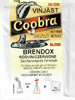 Drożdże winiarskie Brendox do wina Coobra do fermentacji świeżych i owocowych win czerwonych Opakowanie 10g na 25-30L wina 