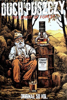 Etykietka Bimbrownik DuchPuszczy zrobiony w ukryciu Duch Puszczy duża naklejka 96x66mm na butelkę Bimber Etykieta na butelkę 100x sztuk pakiet 