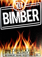 Etykietka Bimber Płomień Ogień DuchPuszczy zrobiony w ukryciu Duch Puszczy duża naklejka 96x66mm na butelkę Bimber Etykieta na butelkę 100x sztuk pakiet