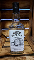 Butelka szklana 0,5l Duch Puszczy Bimber Podlaska Samogonka Idealna buteleczka na Whisky Brandy Bimber 500 ml szklana Kwadratowa butelka z zakrętką i etykietą