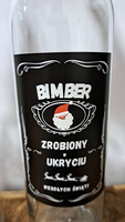 Etykieta Świąteczna z Mikołajem Duch Puszczy 105x70mm na butelkę Bimber zrobiony w ukryciu Naklejka na butelkę 10x sztuk
