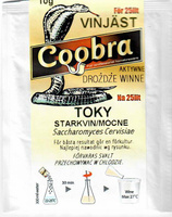 Drożdże winiarskie Toky do wina Coobra do fermentacji słodkich i półsłodkich win białych mocnych Opakowanie 10g na 25-30L wina