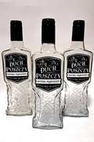 Butelki do Whisky Brandy na Bimber Wódkę Nalewkę 3x po 500 ml szklana butelka z korkiem etykieta Duch Puszczy Natural Ingredients Limited Edition