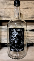 Butelka szklana 1000ml Duch z Puszczy Leśny Bimbrownik butelka szkło 1,0L etykieta zakrętka BIMBER Times Duch Puszczy
