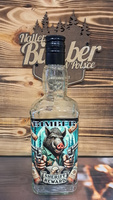 Butelka szklana 0,5l Sheriff Reward Dziki Szeryf DuchPuszczy Bimber Idealna buteleczka na Whisky Brandy Bimber 500 ml szklana Kwadratowa butelka z zakrętką i etykietą