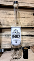 Butelka BIMBER Original biała etykieta 500ml korek kapturek BIMBER szklana butelka 0,5L Duch Puszczy
