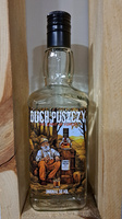 Butelka szklana 0,5l Duch Puszczy Leśny Bimbrownik na Whisky Brandy Bimber 500 ml szklana Kwadratowa butelka z zakrętką etykietą