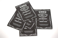 Etykietka na butelkę Bimber zrobiony w ukryciu Naklejka na butelkę 100x sztuk 60x70mm pakiet