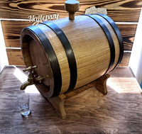 Beczka dębowa 5L z mosiężnym kranem Idealna na alkohol whisky koniak brandy bourbon bimber Duch Puszczy 5000ml HandMade Produkt Polski z sezonowanego drewna dębowego