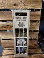 Nosidełko Skrzynka z Butelką na Wino Bimber Whisky 1000ml na Alkohol Duch Puszczy Idealna skrzyneczka na prezent