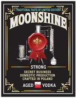 Etykieta na butelki Moonshine Vodka Strong naklejki 10sztuk