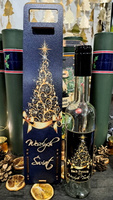 Skrzynka Nosidełko Świąteczne z butelką 500ml na Alkohol Duch Puszczy Wesołych Świąt idealna pod choinkę