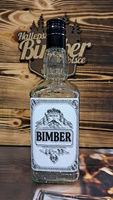 Butelka szklana 0,5l BIMBER Original jasna etykieta Bimber Idealna buteleczka na Whisky Brandy Bimber 500 ml szklana Kwadratowa butelka z zakrętką i etykietą